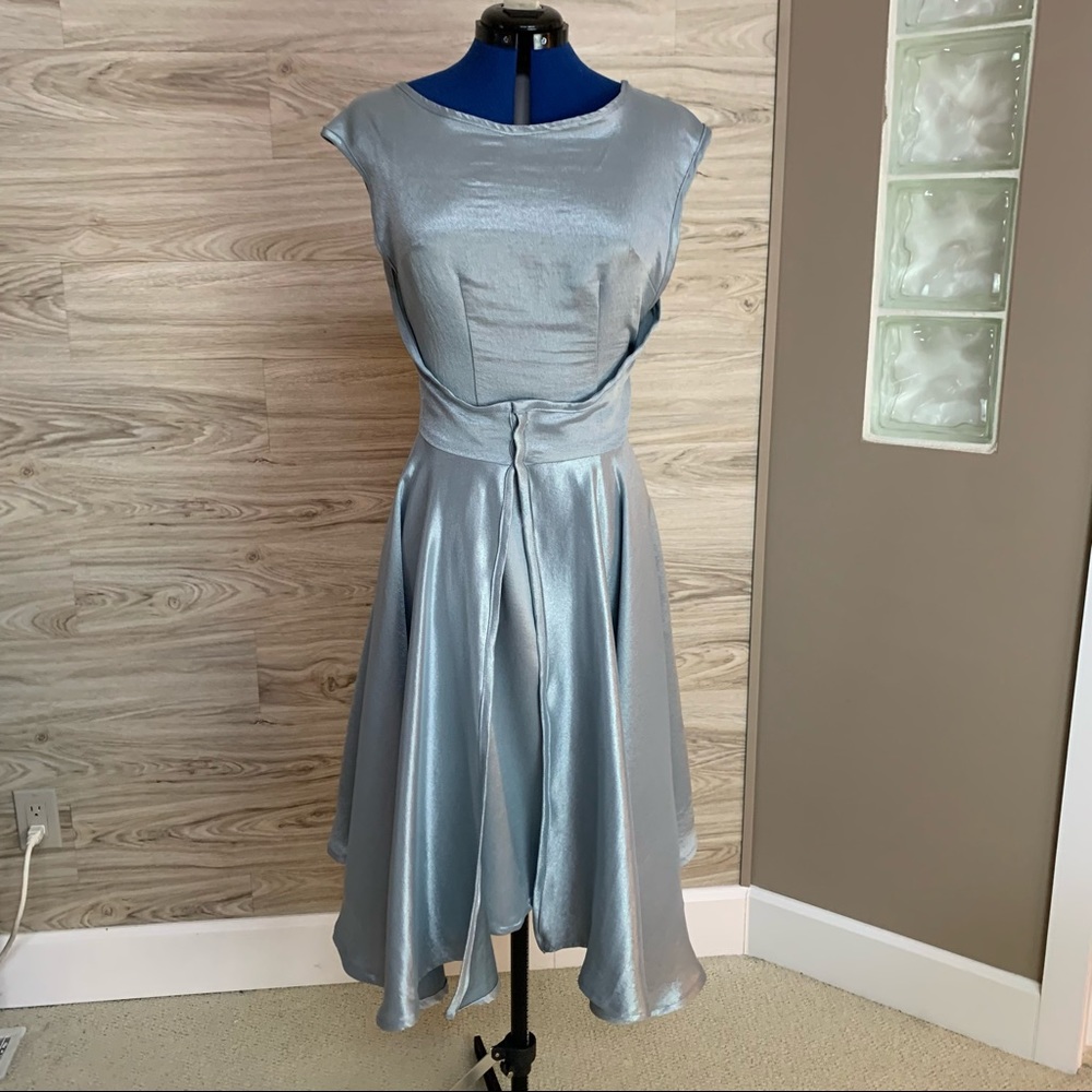 Handmade vintage style satin dress circa 1950’s style size 10